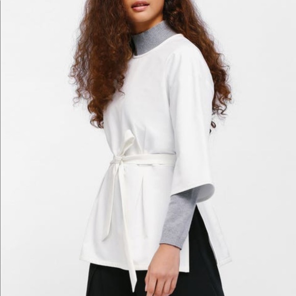 Love Bonito White Exley Flutter Sleeve Sash Top - Picture 3 of 6